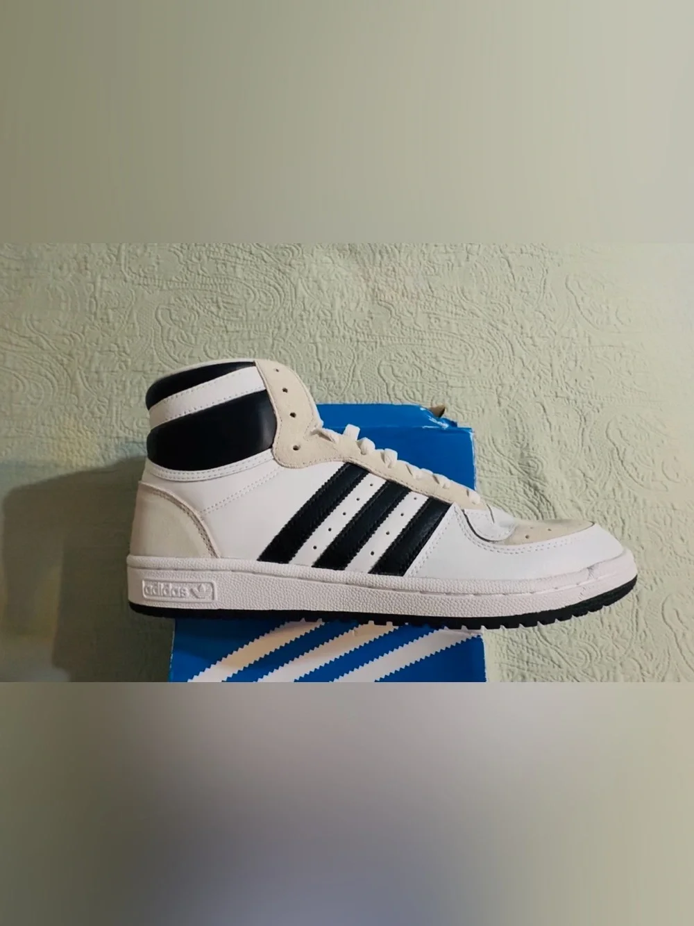 Adidas Top 10 RB hightop sneakers, white/blk/crystal,11,NWT